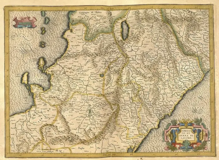 Framed Print : Atlas, map from 1623, Abruzzo, Italy