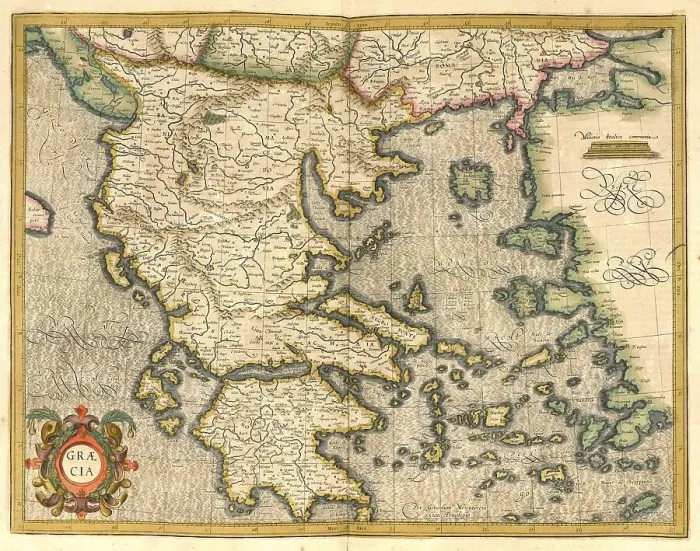 Framed Print : Atlas, map from 1623, Greece, digitally restored reproduction from an engraving by Gerhard Mercator Framed Print : Atlas, map from 1623, Greece, digitally restored reproduction from an engraving by Gerhard Mercator