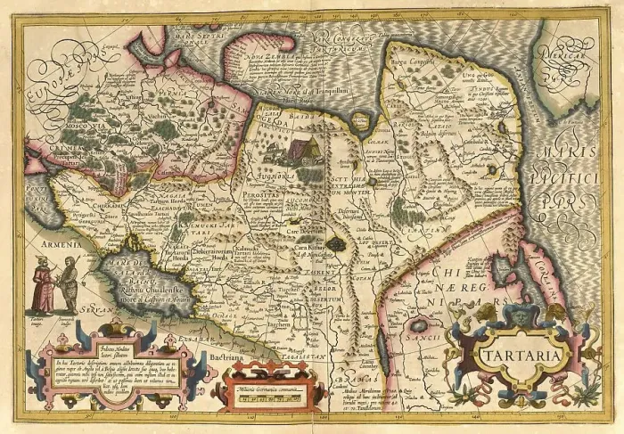 Framed Print : Atlas, map from 1623, Tartaria Framed Print : Atlas, map from 1623, Tartaria