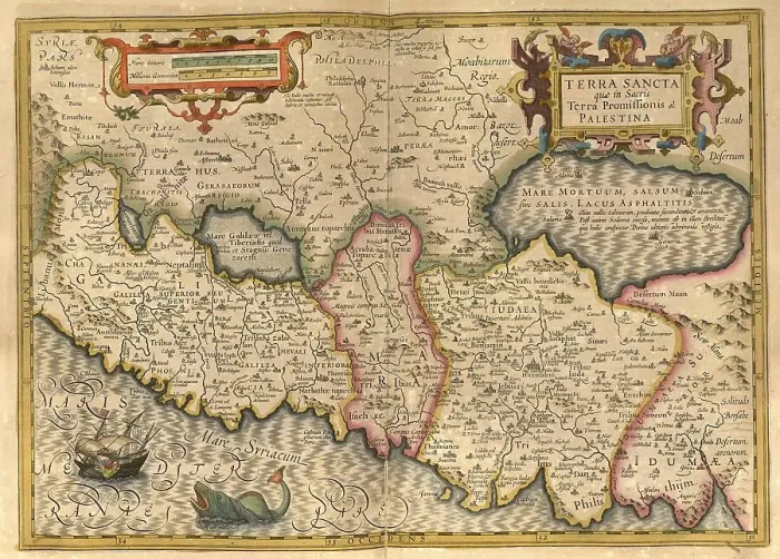 Framed Print : Atlas, map from 1623, Terra Sancta