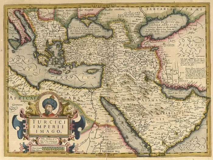 Framed Print : Atlas, map from 1623, Turcici, Turkey Framed Print : Atlas, map from 1623, Turcici, Turkey