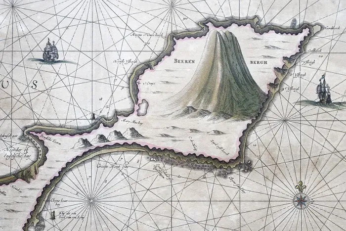 Framed Print : Atlas Maritimus, Stratovolcano Beerenberg or Baerenberg