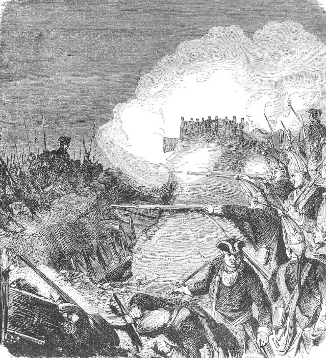 Framed Print : Attack on the redoubt at Stresow near Putbus on Ruegen in 1715