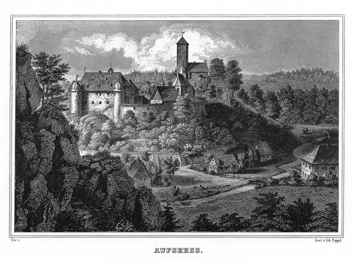 Framed Print : Aufseess, Aufsess, steel engraving by J