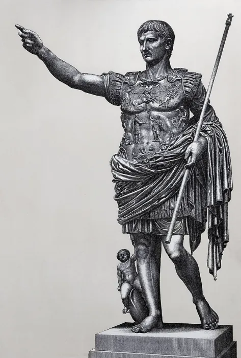 Framed Print : Augustus of Primaporta, historical illustration after the statue