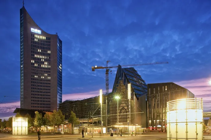Framed Print : Augustusplatz is located at the end of Grimmaische Strasse in Leipzig