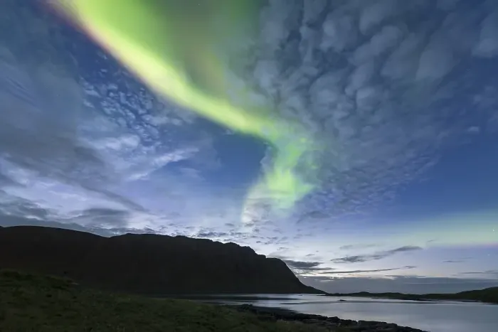 Framed Print : Aurora borealis over the sea, Bostad Framed Print : Aurora borealis over the sea, Bostad