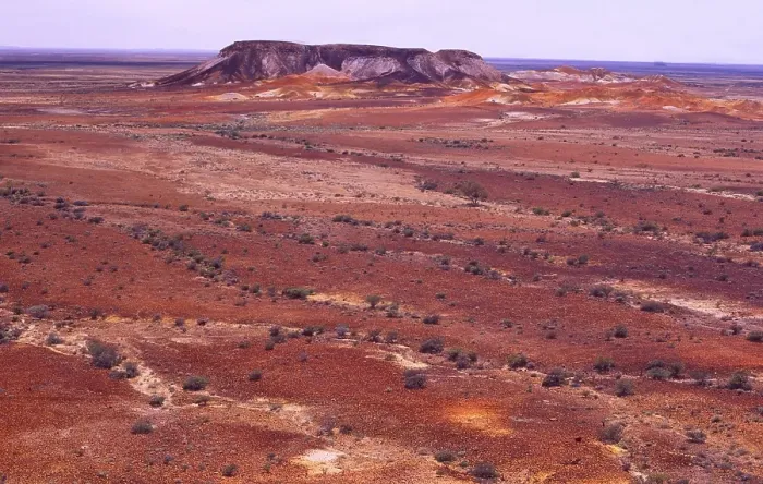 Framed Print : Australia: Aerial view of the Coober Pedy region, where the opal mines are located