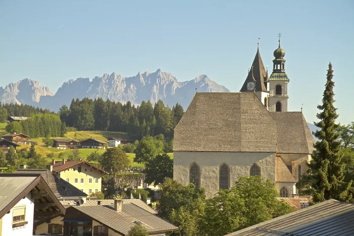 Framed Print : Austria Kitzbuhel View Of Wilder Kaiser Mountain