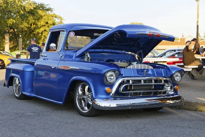 Framed Print : Automobile, car show, blue pickup