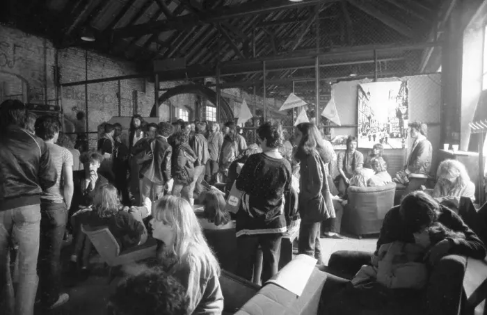 Framed Print : Autonomous groups of the left scene occupied an empty factory (Bo-Fabrik)