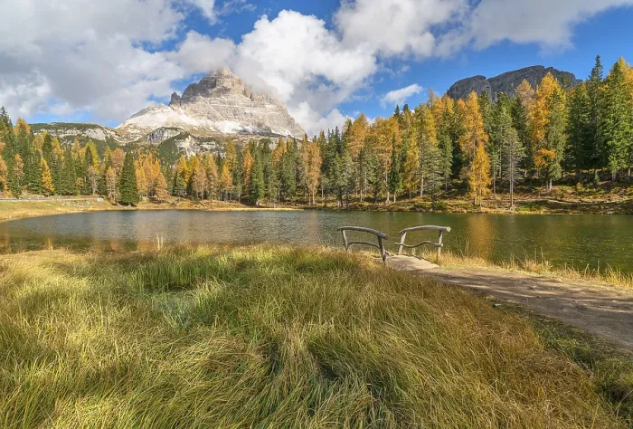 Framed Print : Autumn at Lago d'Antorno, Three Peaks