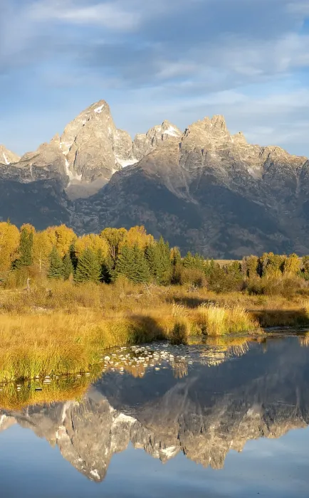 Framed Print : Autumn landscape with Grand Teton Range mountains