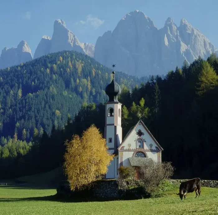 Framed Print : Autumn at the little church of St