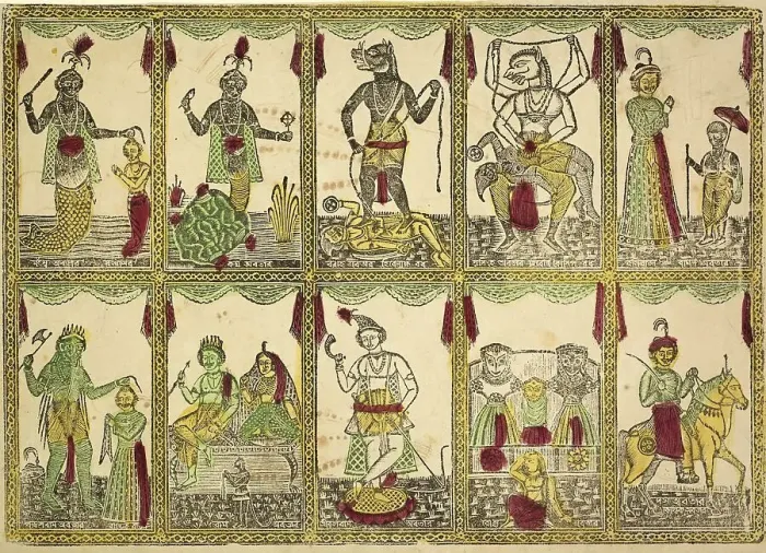 Framed Print : The Avataras, Ten Incarnations of Vishnu