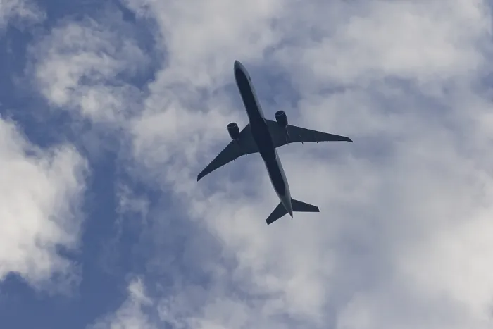 Framed Print : Aviation, passenger plane after takeoff