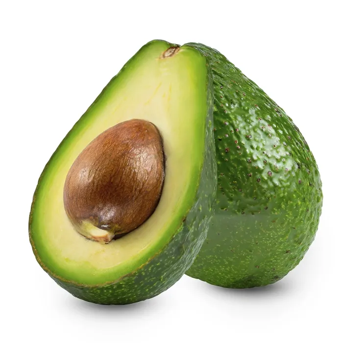 Framed Print : Two avocados, whole and half, isolated on white background Framed Print : Two avocados, whole and half, isolated on white background