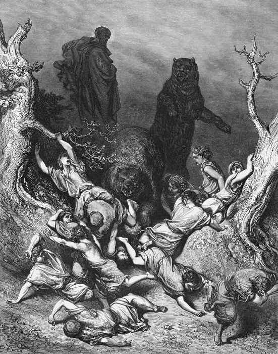Framed Print : Away to Beth-El, Elisha or Elisha curses the boy to Bethel