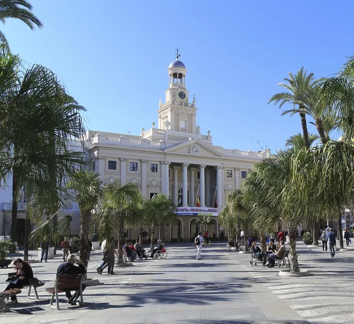 Framed Print : Ayuntamiento city hall building in Plaza de San Juan de Dios