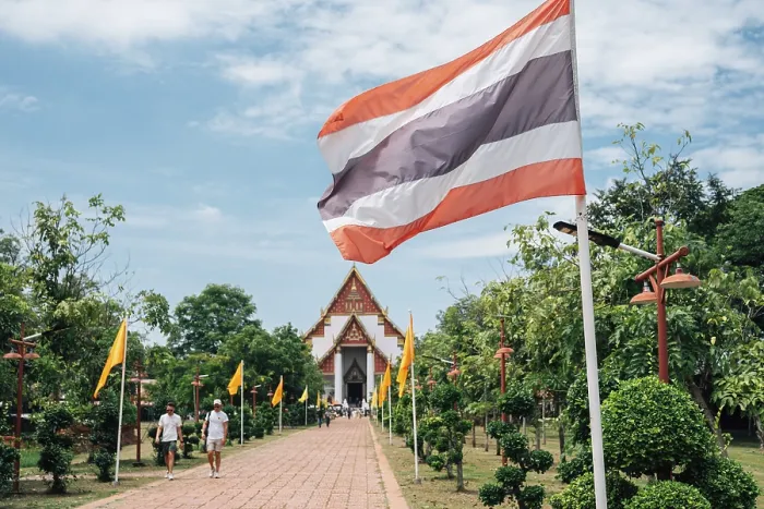Framed Print : Ayutthaya temple Wihan Phra Mongkhon Bophit in Thailand