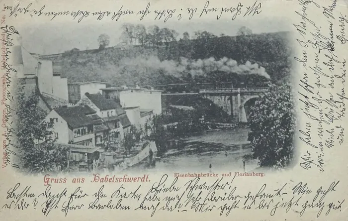 Framed Print : Babelschwerdt, railway bridge and Florianberg