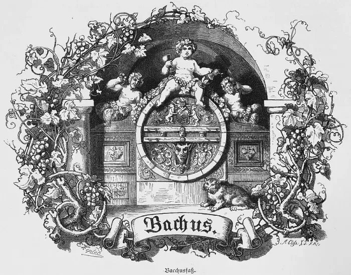 Framed Print : Bacchus wooden barrel in the Ratskeller in Bremen