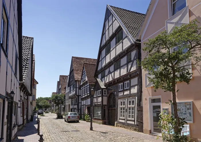 Framed Print : BackerstraBe in the historic old town centre of Rinteln
