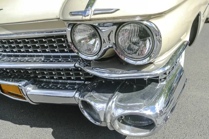 Framed Print : BAD NAUHEIM, Germany AUGUST 2017: Detail of a classic vintage car at an event