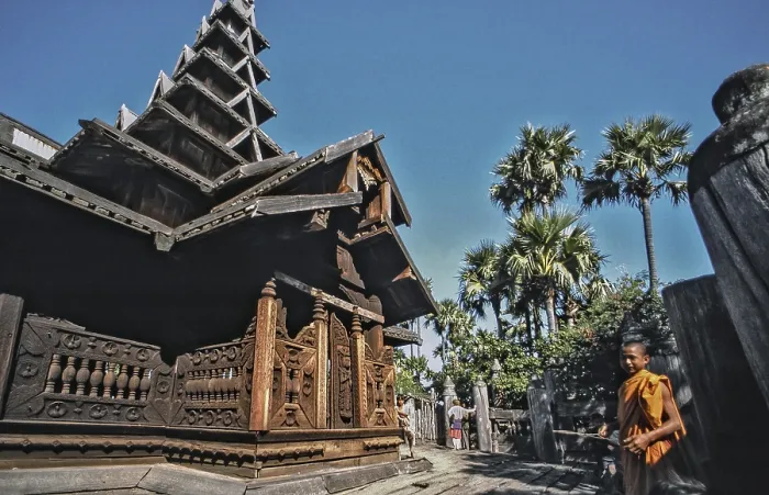 Framed Print : Bagaya Kyaung, wooden monastery in Inwa near Ava Framed Print : Bagaya Kyaung, wooden monastery in Inwa near Ava