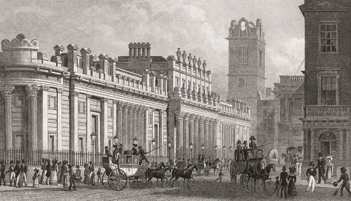 Framed Print : Bank of England, London, UK, illustration by Th