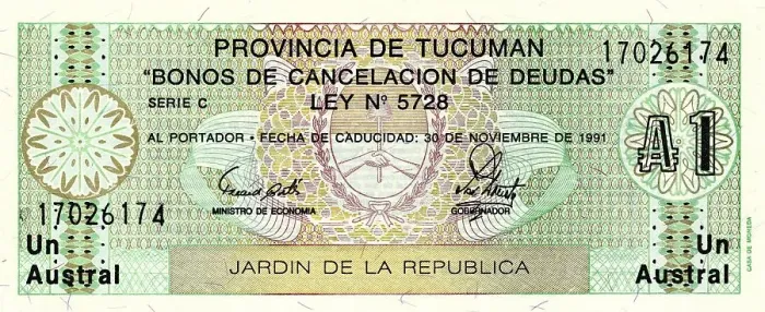 Framed Print : Banknote from Argentina, 1 Austral de Tucuman Framed Print : Banknote from Argentina, 1 Austral de Tucuman