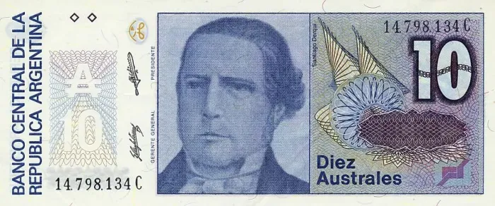 Framed Print : Banknote from Argentina, Santiago Derqui