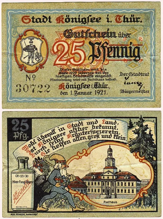 Framed Print : Banknote, emergency money of the town of Koenigsee in Thuringia Framed Print : Banknote, emergency money of the town of Koenigsee in Thuringia
