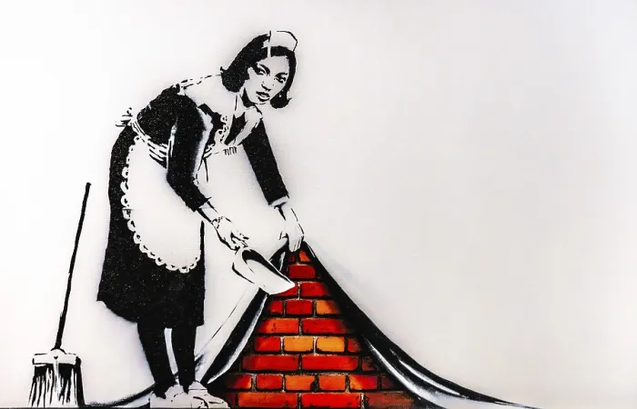Framed Print : Banksy - Sweep it Under the Carpet