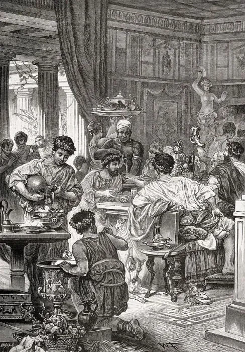 Framed Print : A banquet in ancient Rome Framed Print : A banquet in ancient Rome