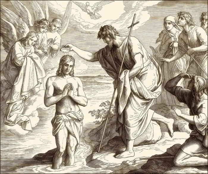 Framed Print : The baptism of Jesus by John the Baptist Framed Print : The baptism of Jesus by John the Baptist