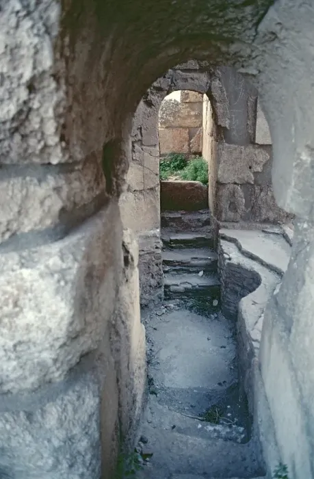 Framed Print : Baptismal font for mass baptisms of adults, baptistery, baptismal church, monastery of St Simeon Stylites, Qalʿat Simʿan, near Aleppo, Syria, May 1987, vintage, retro, old, historical, Asia