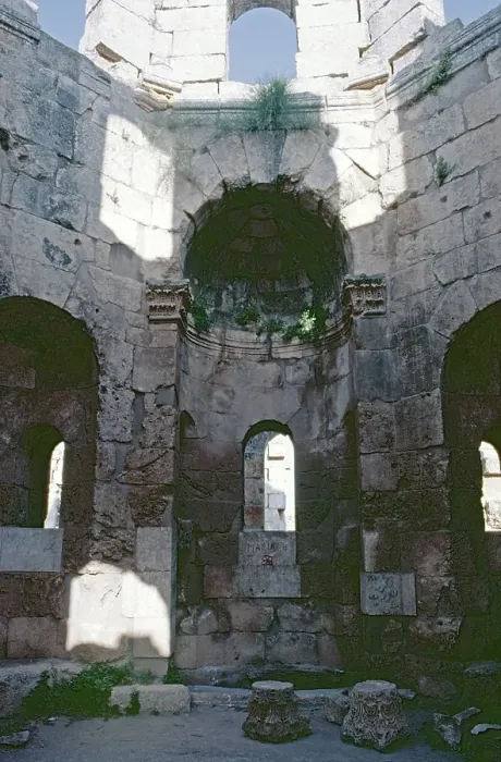 Framed Print : Baptistery, baptistery, interior photograph, Monastery of St Simeon Stylites, Qalʿat Simʿan, near Aleppo, Syria, May 1987, vintage, retro, old, historical, Asia Framed Print : Baptistery, baptistery, interior photograph, Monastery of St Simeon Stylites, Qalʿat Simʿan, near Aleppo, Syria, May 1987, vintage, retro, old, historical, Asia