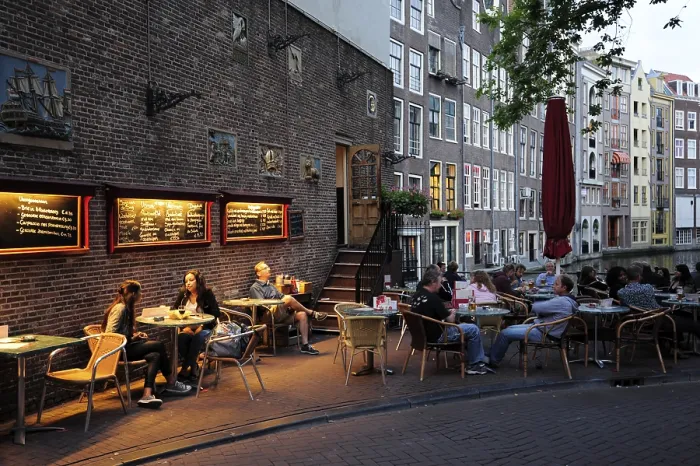 Framed Print : Bar Cafe Terrace in the red light district De Walletjes Framed Print : Bar Cafe Terrace in the red light district De Walletjes
