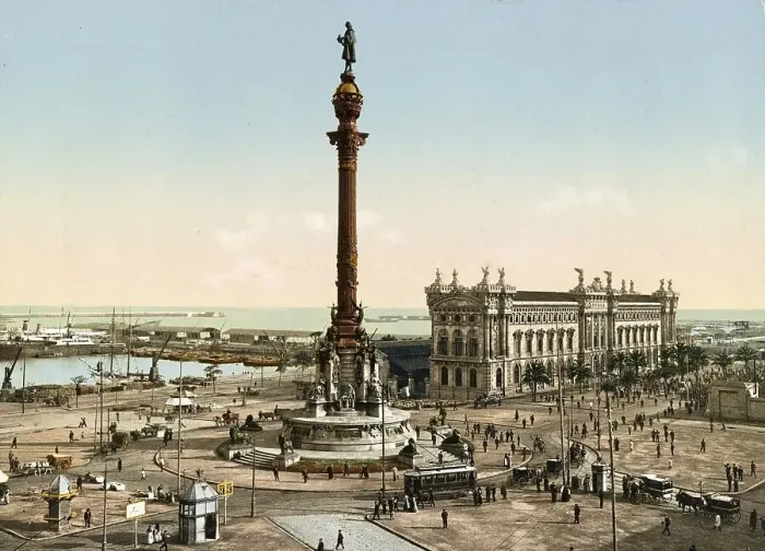 Framed Print : Barcelona. Plaza de la Paz, Spain, c