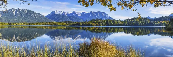 Framed Print : Barmsee, behind it the Karwendel mountains