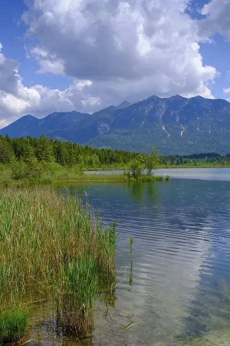 Framed Print : Barmsee, Karwendel mountains in the background Framed Print : Barmsee, Karwendel mountains in the background