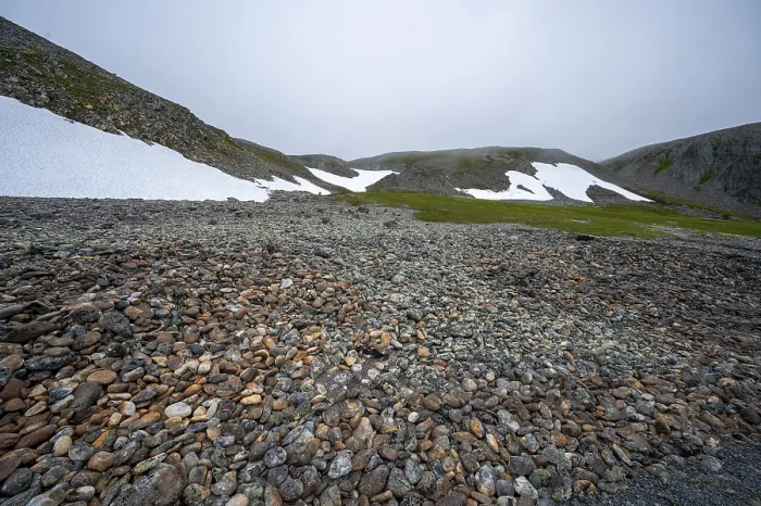 Framed Print : Barren mountain landscape with stones