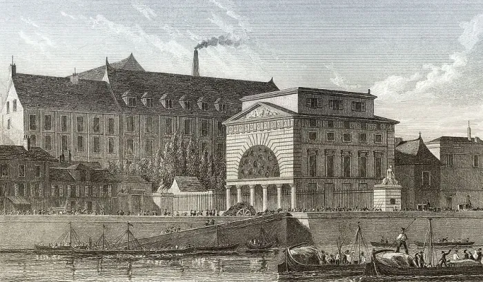 Framed Print : Barriere de Passy, Paris, antique steel engraved print