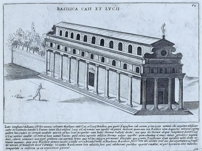 Framed Print : The Basilica of Caius and Lucius was built by Augustus and named after his grandsons