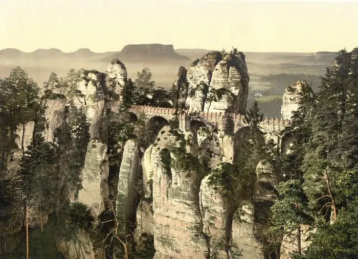 Framed Print : The Bastion in the Elbe Sandstone Mountains Framed Print : The Bastion in the Elbe Sandstone Mountains