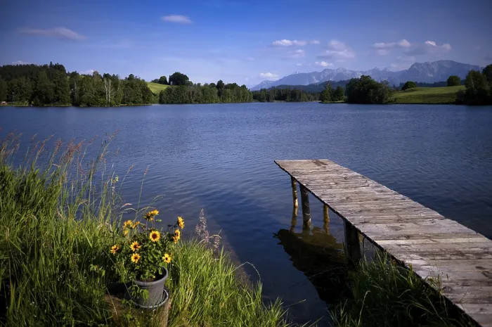 Framed Print : Bathing jetty, jetty, wooden jetty