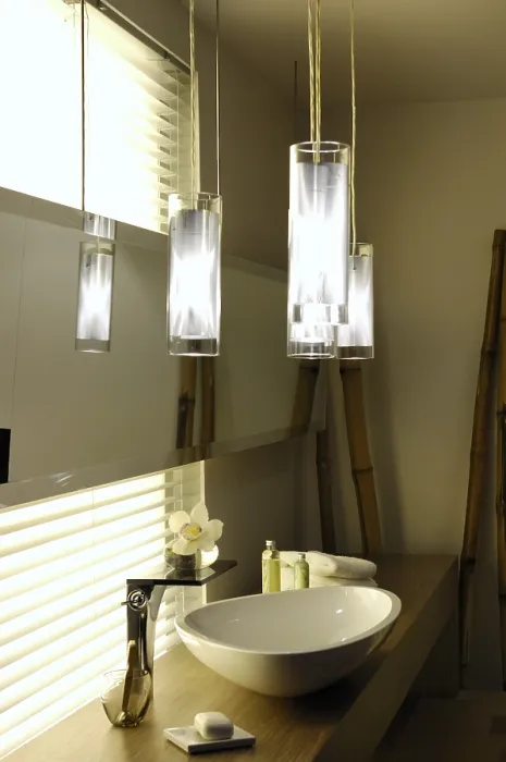 Framed Print : Bathroom modern interior design in oriental style