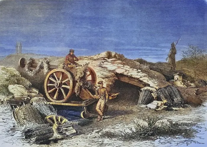 Framed Print : At the battery of Perouse near Belfort after the proclamation of peace