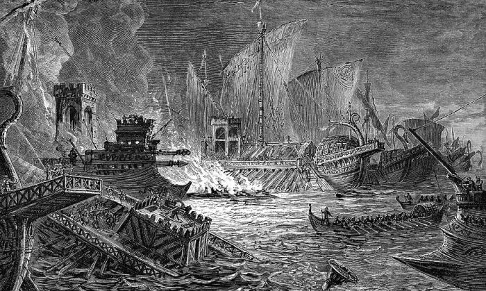 Framed Print : The Battle of Actium on 2 September 31 BC